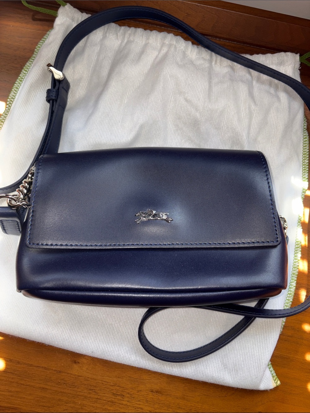 Navy Longchamp Honoré Handbag - Picture 2 of 4